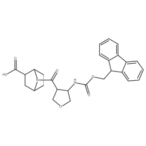 rac-(1R,2R,4S)-7-[4-({[(9H-fluoren-9-yl)methoxy]carbonyl}amino)oxolane-3-carbonyl]-7-azabicyclo[2.2.1]heptane-2-carboxylic acid Structure