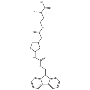 rac-4-{2-[(1R,3S)-3-({[(9H-fluoren-9-yl)methoxy]carbonyl}amino)cyclopentyl]acetamido}-2-hydroxybutanoic acid Structure