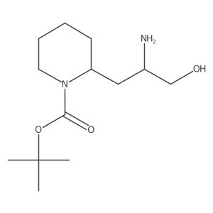 Tert-butyl 2-(2-amino-3-hydroxypropyl)piperidine-1-carboxylate结构式