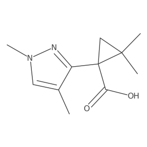1-(1,4-dimethyl-1H-pyrazol-3-yl)-2,2-dimethylcyclopropane-1-carboxylic acid Structure