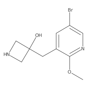 3-[(5-Bromo-2-methoxypyridin-3-yl)methyl]azetidin-3-ol Structure