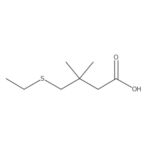 4-(Ethylsulfanyl)-3,3-dimethylbutanoic acid结构式