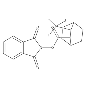 rac-1,3-dioxo-2,3-dihydro-1H-isoindol-2-yl (2R,3R)-3-(trifluoromethyl)bicyclo[2.2.2]octane-2-carboxylate结构式