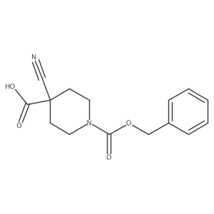 1-((Benzyloxy)carbonyl)-4-cyanopiperidine-4-carboxylic acid Structure