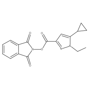 1,3-dioxo-2,3-dihydro-1H-isoindol-2-yl 5-cyclopropyl-1-ethyl-1H-pyrazole-3-carboxylate结构式