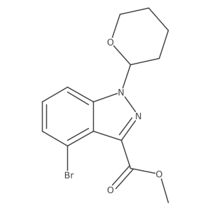 Methyl 4-bromo-1-(oxan-2-yl)indazole-3-carboxylate结构式