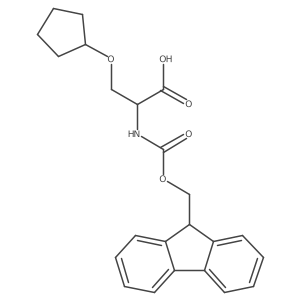 (2S)-3-(cyclopentyloxy)-2-({[(9H-fluoren-9-yl)methoxy]carbonyl}amino)propanoic acid结构式