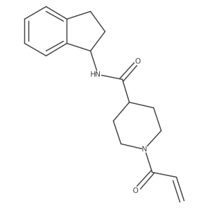 N-(2,3-dihydro-1H-inden-1-yl)-1-(prop-2-enoyl)piperidine-4-carboxamide结构式