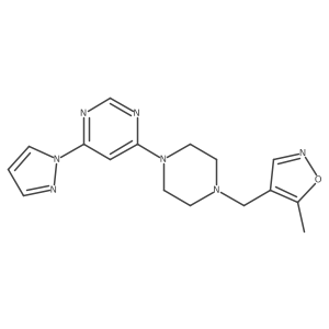 4-{4-[(5-methyl-1,2-oxazol-4-yl)methyl]piperazin-1-yl}-6-(1H-pyrazol-1-yl)pyrimidine Structure
