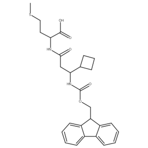 (2S)-2-[3-cyclobutyl-3-({[(9H-fluoren-9-yl)methoxy]carbonyl}amino)propanamido]-4-(methylsulfanyl)butanoic acid结构式