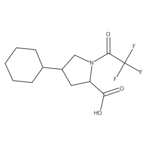 4-Cyclohexyl-1-(2,2,2-trifluoroacetyl)pyrrolidine-2-carboxylic acid Structure