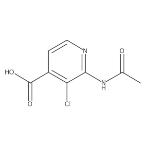 3-Chloro-2-acetamidopyridine-4-carboxylic acid结构式