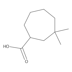 3,3-Dimethylcycloheptane-1-carboxylicacid结构式