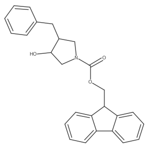 rac-(9H-fluoren-9-yl)methyl (3R,4S)-3-benzyl-4-hydroxypyrrolidine-1-carboxylate Structure