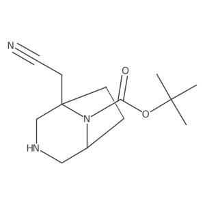 tert-Butyl 1-(cyanomethyl)-3,8-diazabicyclo[3.2.1]octane-8-carboxylate Structure
