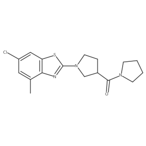 6-Chloro-4-methyl-2-[3-(pyrrolidine-1-carbonyl)pyrrolidin-1-yl]-1,3-benzothiazole Structure