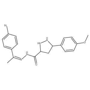 N-[(Z)-1-(4-bromophenyl)ethylideneamino]-5-(4-methoxyphenyl)pyrazolidine-3-carboxamide Structure
