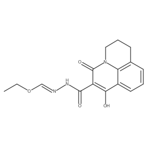 ethyl N-[(7-hydroxy-5-oxo-2,3-dihydro-1H,5H-pyrido[3,2,1-ij]quinolin-6-yl)carbonyl]hydrazonoformate Structure