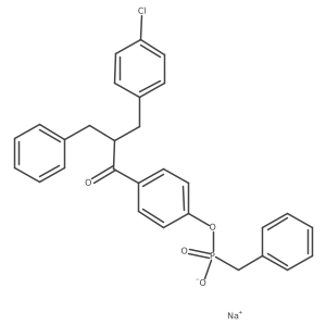 Sodium 4-benzyl-4-(1-oxo-2-(4-chlorobenzyl)-3-phenylpropyl)phenyl phosphonate结构式