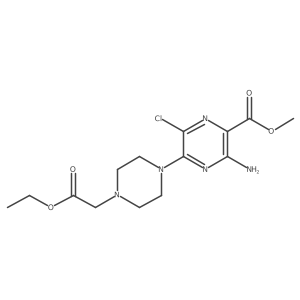 Methyl 3-amino-6-chloro-5-(4-(2-ethoxy-2-oxoethyl)piperazin-1-yl)pyrazine-2-carboxylate Structure