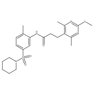3-(4,6-dimethyl-2-methylsulfanylpyrimidin-5-yl)-N-(2-methyl-5-piperidin-1-ylsulfonylphenyl)propanamide结构式
