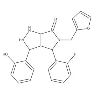 4-(2-Fluorophenyl)-5-(furan-2-ylmethyl)-3-(2-hydroxyphenyl)-1,2,3,3a,4,6a-hexahydropyrrolo[3,4-c]pyrazol-6-one结构式