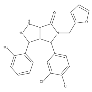 4-(3,4-Dichlorophenyl)-5-(furan-2-ylmethyl)-3-(2-hydroxyphenyl)-1,2,3,3a,4,6a-hexahydropyrrolo[3,4-c]pyrazol-6-one结构式