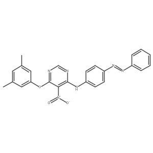 4-Pyrimidinamine, 6-(3,5-dimethylphenoxy)-5-nitro-N-[4-(2-phenyldiazenyl)phenyl]-结构式