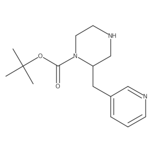 Tert-butyl 2-(pyridin-3-ylmethyl)piperazine-1-carboxylate结构式