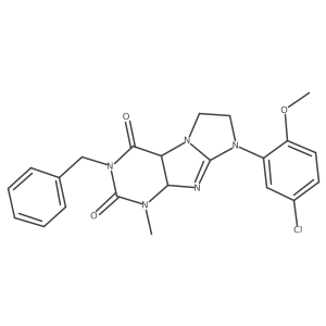 3-benzyl-8-(5-chloro-2-methoxyphenyl)-1-methyl-1H,2H,3H,4H,6H,7H,8H-imidazo[1,2-g]purine-2,4-dione结构式