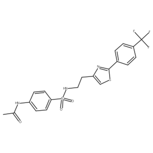N-(4-(N-(2-(2-(4-(trifluoromethyl)phenyl)thiazol-4-yl)ethyl)sulfamoyl)phenyl)acetamide Structure