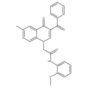 2-(3-benzoyl-6-methyl-4-oxoquinolin-1(4H)-yl)-N-(2-methoxyphenyl)acetamide结构式
