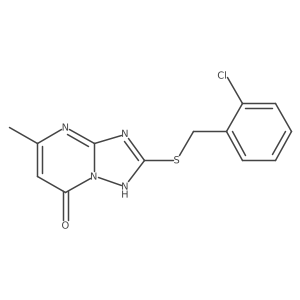 2-[(2-chlorobenzyl)sulfanyl]-5-methyl[1,2,4]triazolo[1,5-a]pyrimidin-7(4H)-one Structure