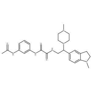 N1-(3-acetamidophenyl)-N2-(2-(1-methylindolin-5-yl)-2-(4-methylpiperazin-1-yl)ethyl)oxalamide结构式