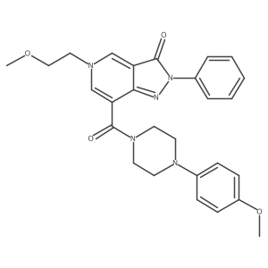 5-(2-methoxyethyl)-7-(4-(4-methoxyphenyl)piperazine-1-carbonyl)-2-phenyl-2H-pyrazolo[4,3-c]pyridin-3(5H)-one结构式