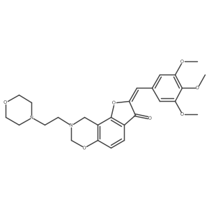 (Z)-8-(2-morpholinoethyl)-2-(3,4,5-trimethoxybenzylidene)-8,9-dihydro-2H-benzofuro[7,6-e][1,3]oxazin-3(7H)-one结构式