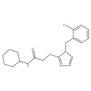 2-((1-(2-chlorobenzyl)-1H-imidazol-2-yl)thio)-N-cyclohexylacetamide Structure