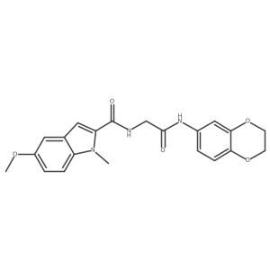N~2~-[2-(2,3-dihydro-1,4-benzodioxin-6-ylamino)-2-oxoethyl]-5-methoxy-1-methyl-1H-indole-2-carboxamide结构式