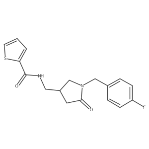 N-((1-(4-fluorobenzyl)-5-oxopyrrolidin-3-yl)methyl)thiophene-2-carboxamide结构式