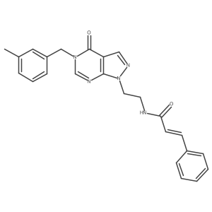 (Z)-N-(2-(5-(3-methylbenzyl)-4-oxo-4,5-dihydro-1H-pyrazolo[3,4-d]pyrimidin-1-yl)ethyl)-3-phenylacrylamide Structure