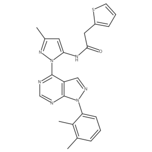 N-(1-(1-(2,3-dimethylphenyl)-1H-pyrazolo[3,4-d]pyrimidin-4-yl)-3-methyl-1H-pyrazol-5-yl)-2-(thiophen-2-yl)acetamide Structure