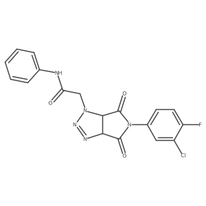 2-[5-(3-chloro-4-fluorophenyl)-4,6-dioxo-4,5,6,6a-tetrahydropyrrolo[3,4-d][1,2,3]triazol-1(3aH)-yl]-N-phenylacetamide结构式