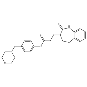 2-[(2-hydroxy-4,5-dihydro-3H-1-benzazepin-3-yl)sulfanyl]-N-[4-(morpholin-4-ylmethyl)phenyl]acetamide结构式