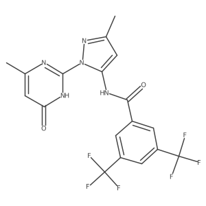 N-(3-methyl-1-(4-methyl-6-oxo-1,6-dihydropyrimidin-2-yl)-1H-pyrazol-5-yl)-3,5-bis(trifluoromethyl)benzamide Structure