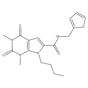 7-butyl-N-(furan-2-ylmethyl)-1,3-dimethyl-2,4-dioxo-2,3,4,7-tetrahydro-1H-pyrrolo[2,3-d]pyrimidine-6-carboxamide结构式