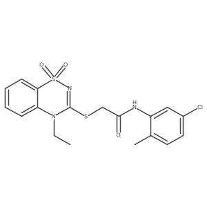 N-(5-chloro-2-methylphenyl)-2-((4-ethyl-1,1-dioxido-4H-benzo[e][1,2,4]thiadiazin-3-yl)thio)acetamide结构式
