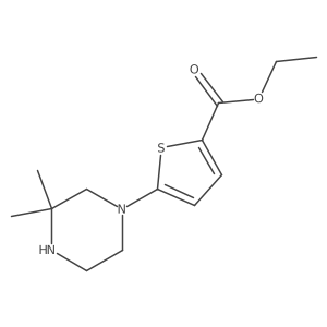 Ethyl 5-(3,3-dimethylpiperazin-1-yl)thiophene-2-carboxylate结构式