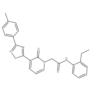 N-(2-ethylphenyl)-2-{3-[3-(4-methylphenyl)-1,2,4-oxadiazol-5-yl]-2-oxo-1,2-dihydropyridin-1-yl}acetamide结构式