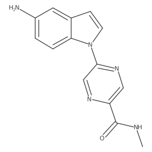 5-(5-Amino-1H-indol-1-yl)-N-methyl-2-pyrazinecarboxamide结构式