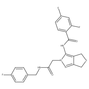 O=C(Cn1nc2c(c1NC(=O)c1ccc(F)cc1F)CSC2)NCc1ccc(F)cc1结构式